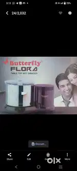 Butterfly Flora table top wet grinder