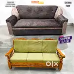 Sofa Sale, Wooden sofa set , 3/5 Seater Sofa @ Cushion sofa set #JG
