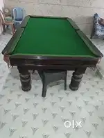 Billiard table and balls