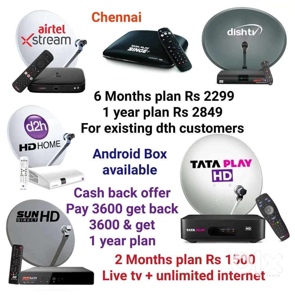 AIRTEL DTH ! TATÀ ! SUNDIRECT ! PLÀY ! DISHTV ! VIDEOCON D2H ! LED TV