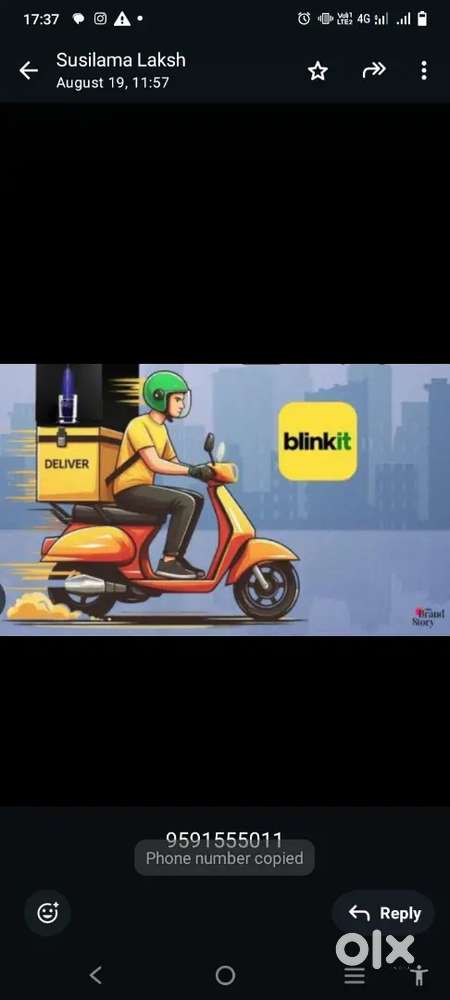 Hiring for gurgaon blinkit delivery boy job