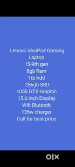 Lenovo IdeaPad gaming ( For editing and gaming)