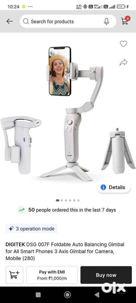 DIGITEK 007 Foldable auto balancing Gimble