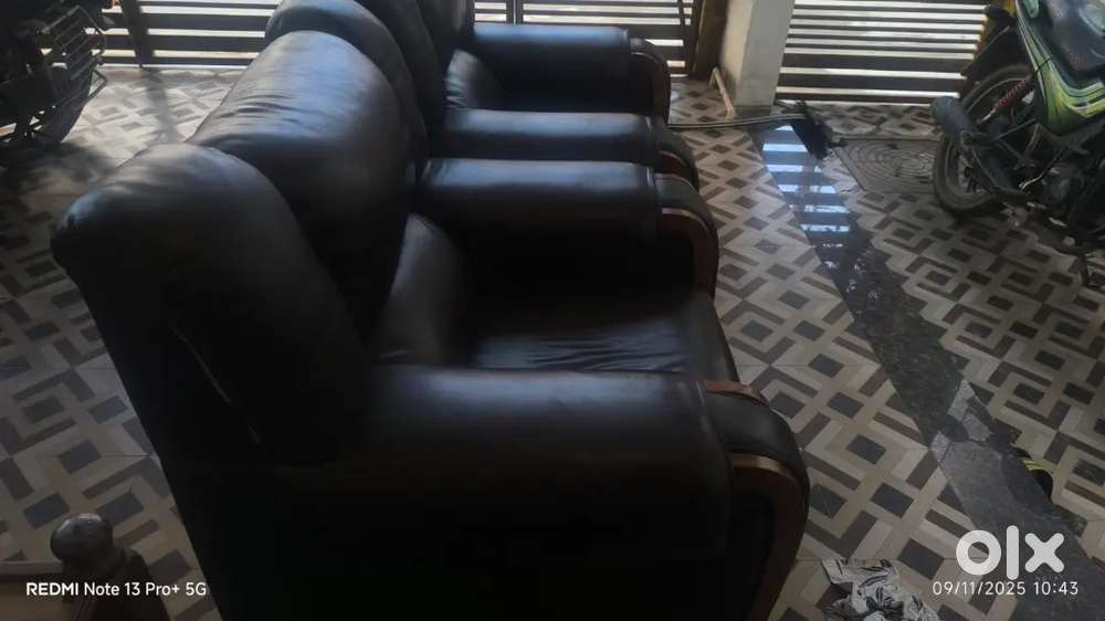 One seater leather sofa x2