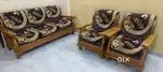 Classic wooden 5 seater sofa set with 2 set of covers