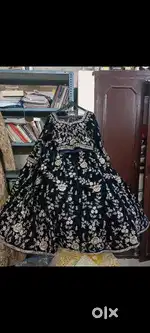 Navy blue wedding lehenga