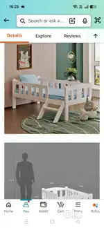 DecorNation Wooden Pippa Kids Single Bed Cot with Ladder - Sturdy,