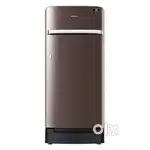 Samsung single door fridge and 2 pedestal fan