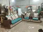 3+1+1 Sofa With Wooden Handle