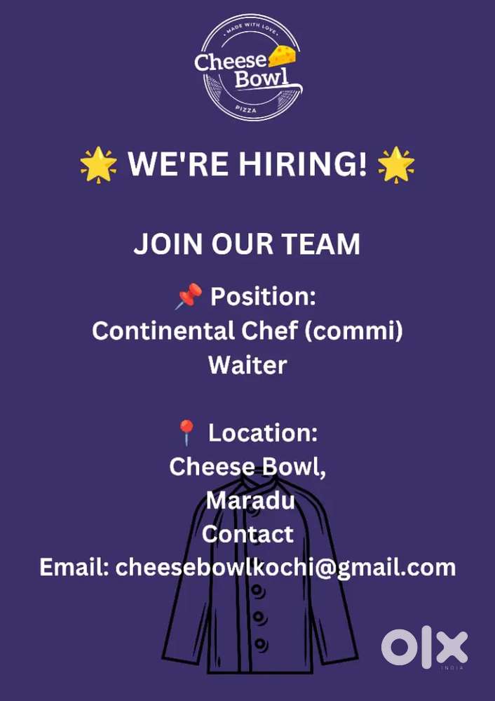 Continental Chef Commi 1, Steward ( Service)