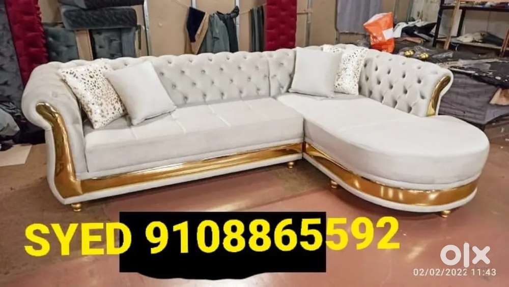 Branded l shape corner sofa set 3year warranty bed cot dining WS108