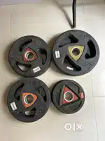 Barbbell and ez barbell with plates