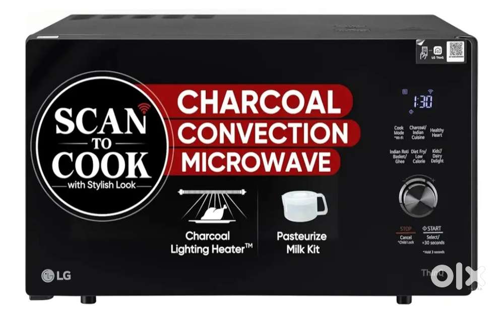 LG 28L Charcoal Microwave Oven with Motorised Rotisserie