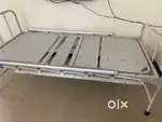 Patient bed with adjustable height, head and footer sections