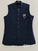 Shimmering Shine Blue Nehru Jacket ( L)