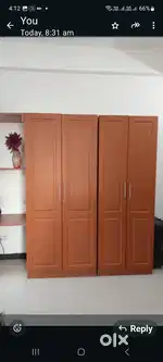 3 wardrobes along with one study table
