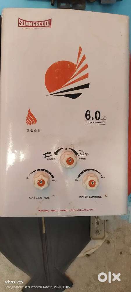 Gas geyser summer cool