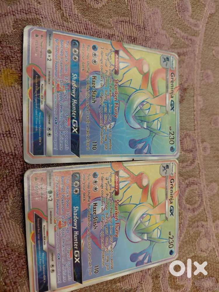 Pokémon card Greninja GX Stage two