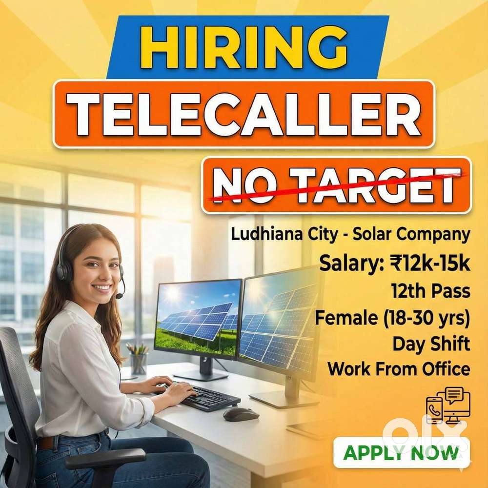 Hiring Female Telecallers - NO TARGET, 12th pass, Freshers welcome