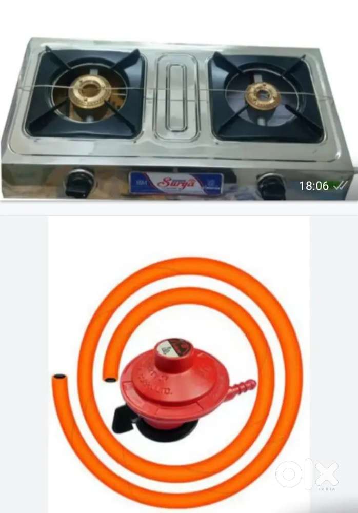 Very les use Double gas stove and without use regulator and pipe