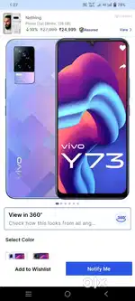 Vivo y73 New condition Ram 8 GB128 bill box charger