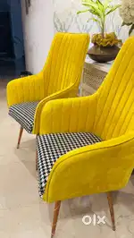 Brand new chairs with chrome legs, rarely used  in excellent condition