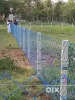 Barbed wire fencing slab wall chain link fencing