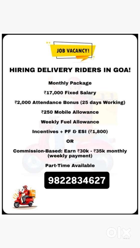 Delivery riders in goa