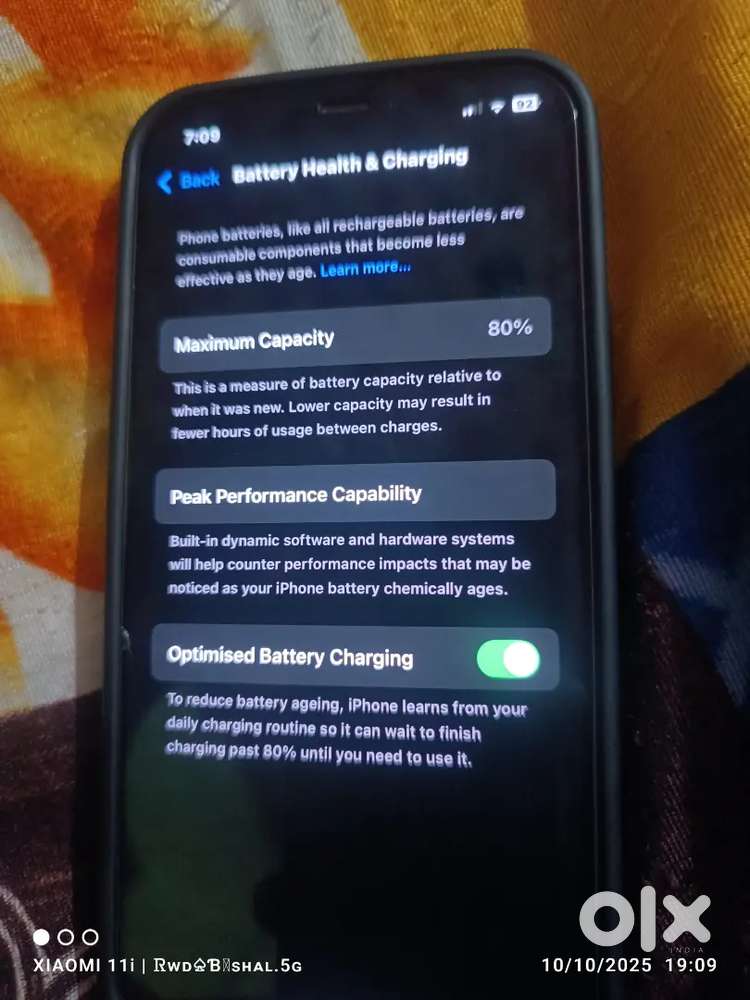 I phone 12 battery health 80 good condition mobile only money problem