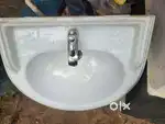 Wall mount wash basin with tap,pedestal