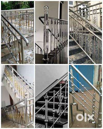 Steel balcony, railing, window. Sliding