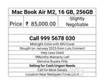 Mac Book Air M2 16gb 256gb