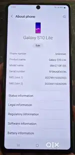 Samsung Galaxy S10 Lite 128 GB (Black, 8 GB RAM)