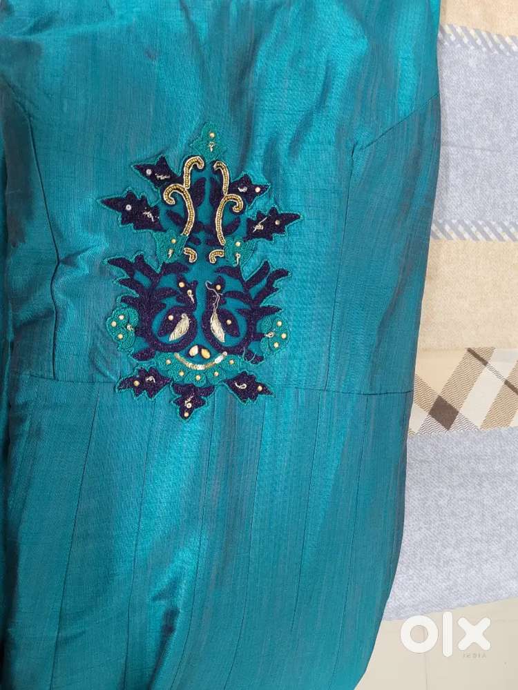 Womens floer lenght gown party ware silk