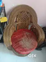 5 seater Cane sofa with glass table