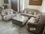 7 seater premium sofa set with centre table mounted with heavy glass