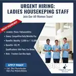 Urgent Hiring Ladies Housekeeping Staff