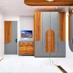 Home office in complete furniture pop colour work solution