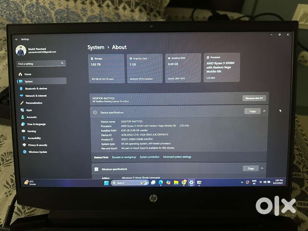 HP pavalion 15 gaming laptop