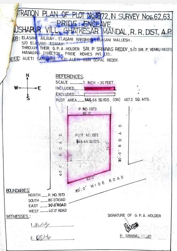 Plot for sale in pride homes near ghatkesar