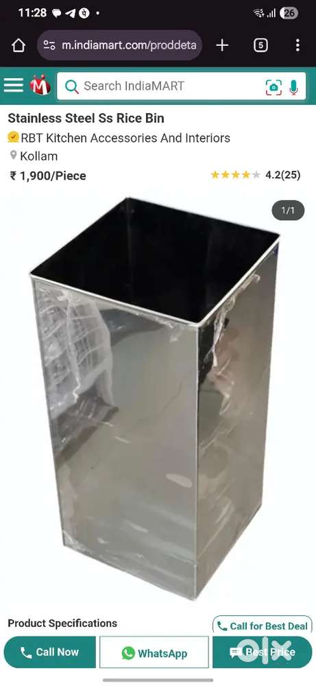 Stainless Steel Ss Rice Bin