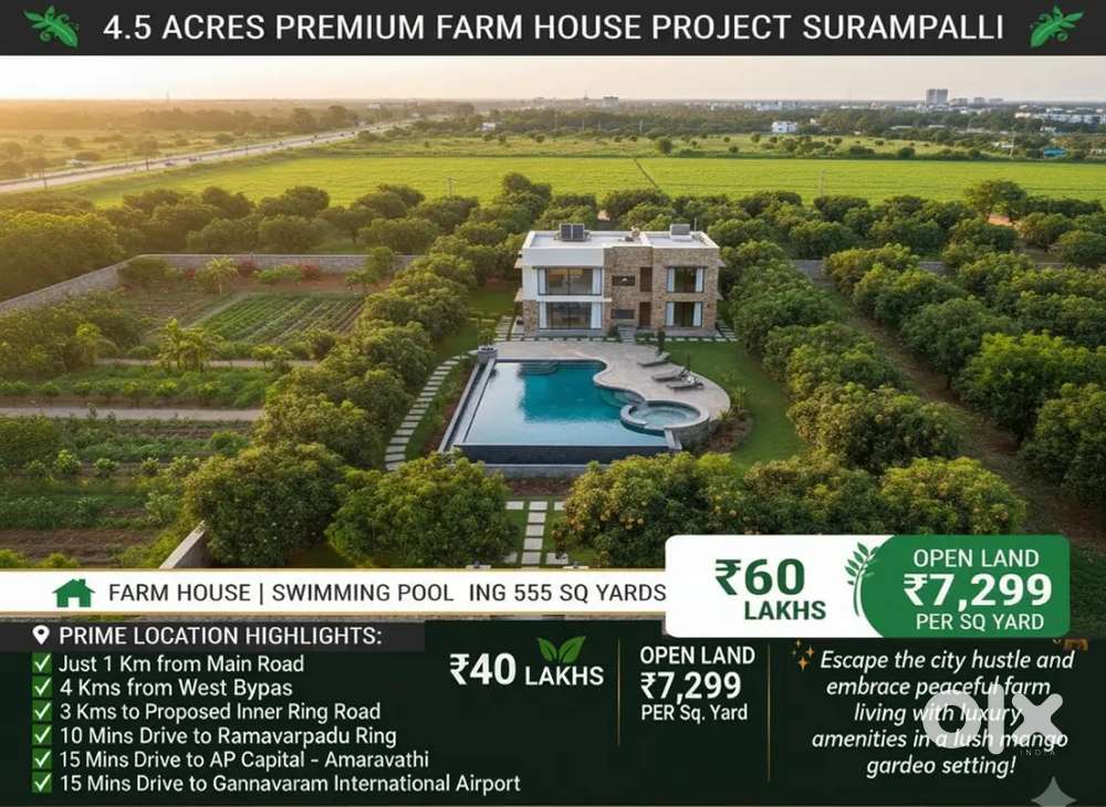 Exclusive Farmhouse Community Near AP Capital Amaravathi