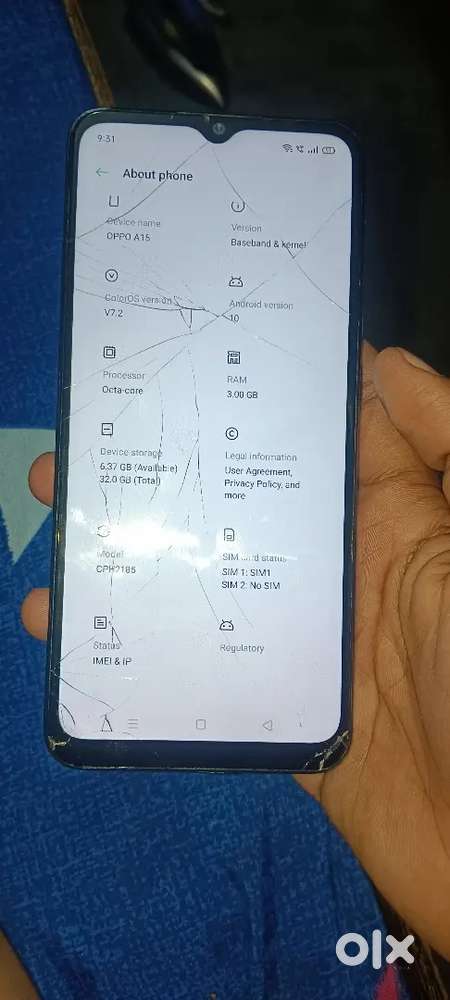 Oppo a15s this phone processor is very good but glass is damage