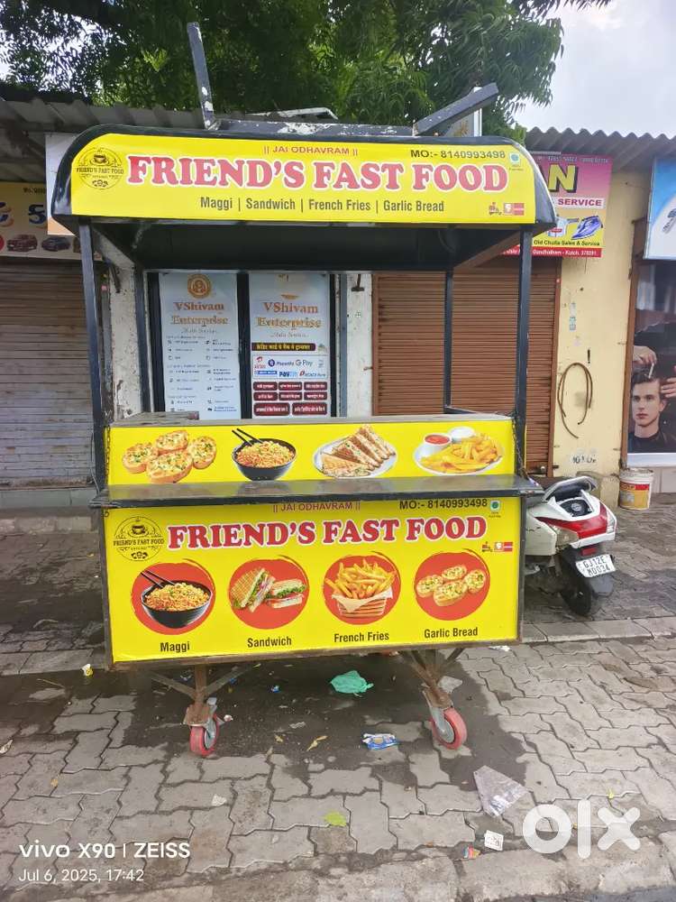 Heavy SS Steel Food Stall for sale with inbuilt Frizer