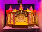 Ganpati decoration PVC Foam Sheet  - Mandir for Home with Lighting