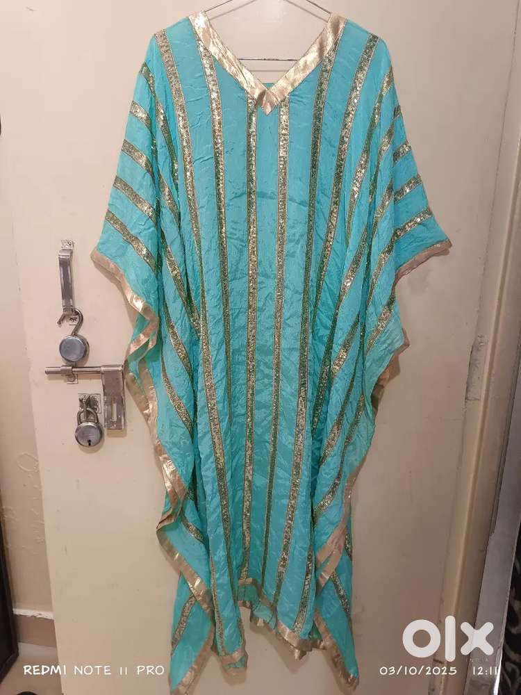 Light blue and golden kaftan