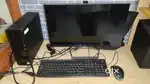 Computer with CPU and Desktop with mouse and keyboard