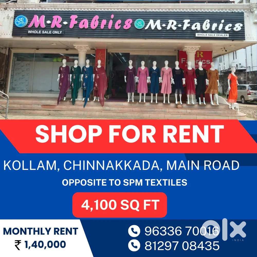 Building for rent in Kollam chinnakada.