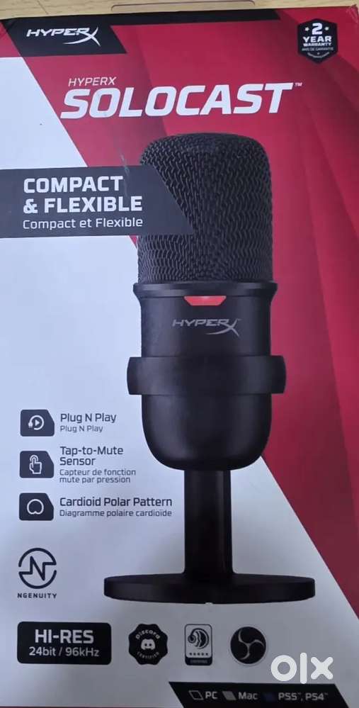 NEW SEALED HyperX SoloCast USB Mic  Pro Streaming, Podcasting, Gaming
