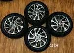 Baleno 16 inch diamond cut OEM alloy wheels with mrf tyre set of four